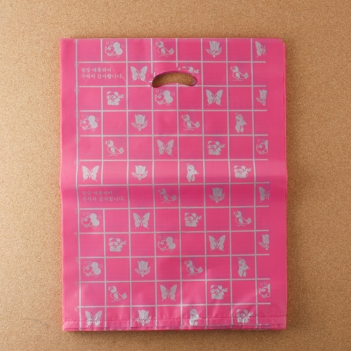 팬시 양장 비닐봉투 pink 100개입 40cm
