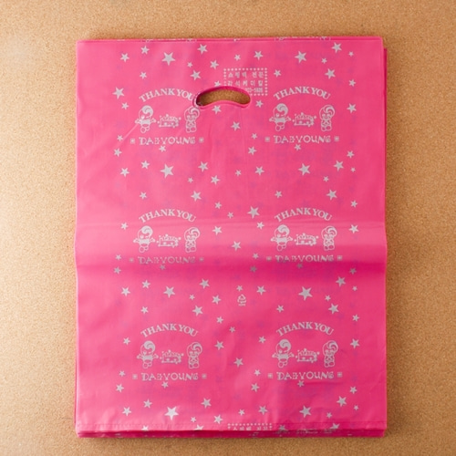 팬시 양장 비닐봉투 pink 100개입 44cm