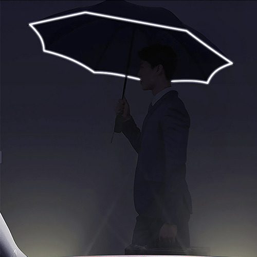 빛반사 거꾸로접이 완전자동 3단 우산 네이비
