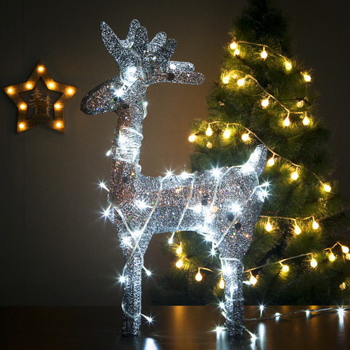 특가) LED 루돌프 사슴 실버 70cm 크리스마스장식
