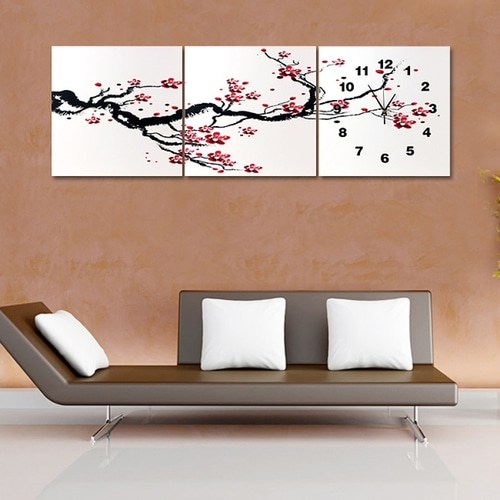 벚꽃나무 그림액자 대형 벽시계