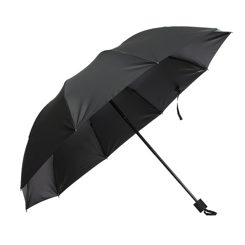 튼튼한 4단 접이식 대형 골프 우산 블랙