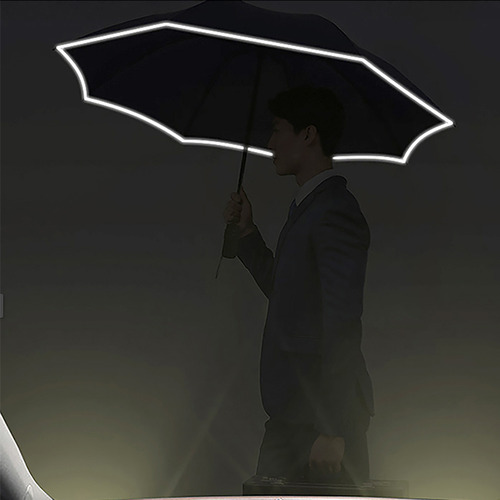 빛반사 거꾸로접이 완전자동 3단 우산 블랙